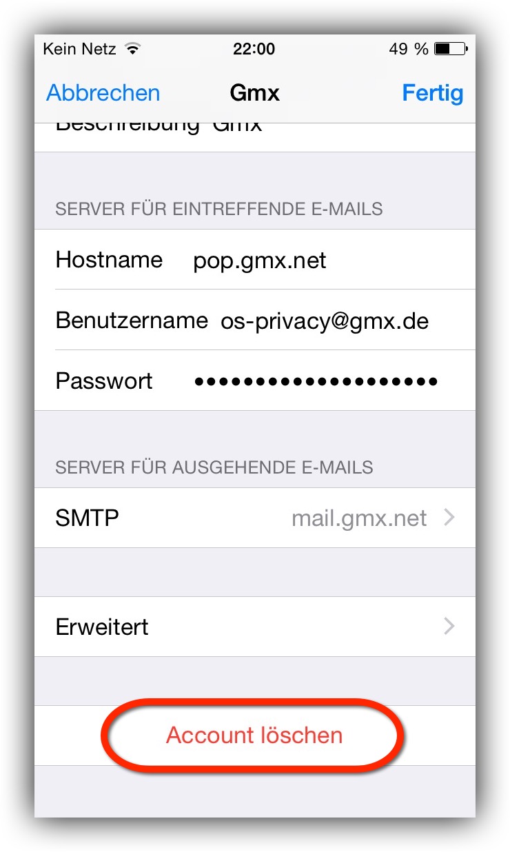 GMX FreeMail – IMAP-Abruf der E-Mails