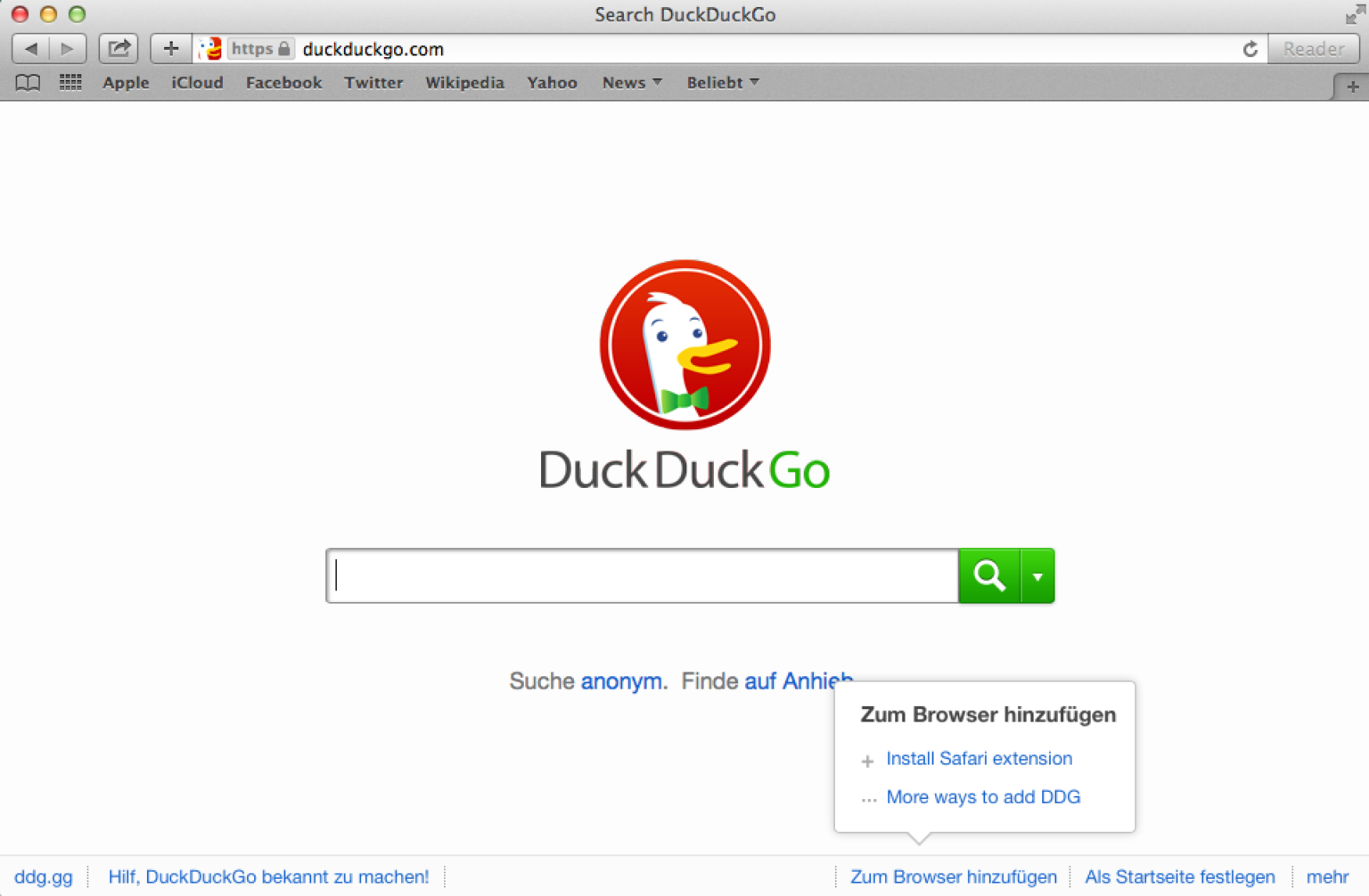 duckduckgo pour safari